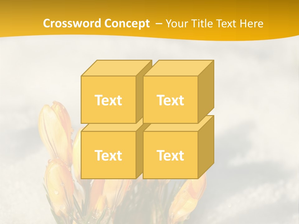 A Bunch Of Yellow Flowers In The Snow PowerPoint Template
