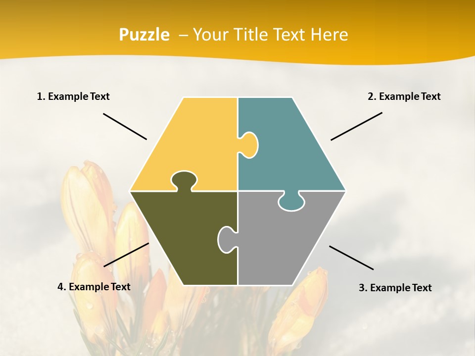 A Bunch Of Yellow Flowers In The Snow PowerPoint Template