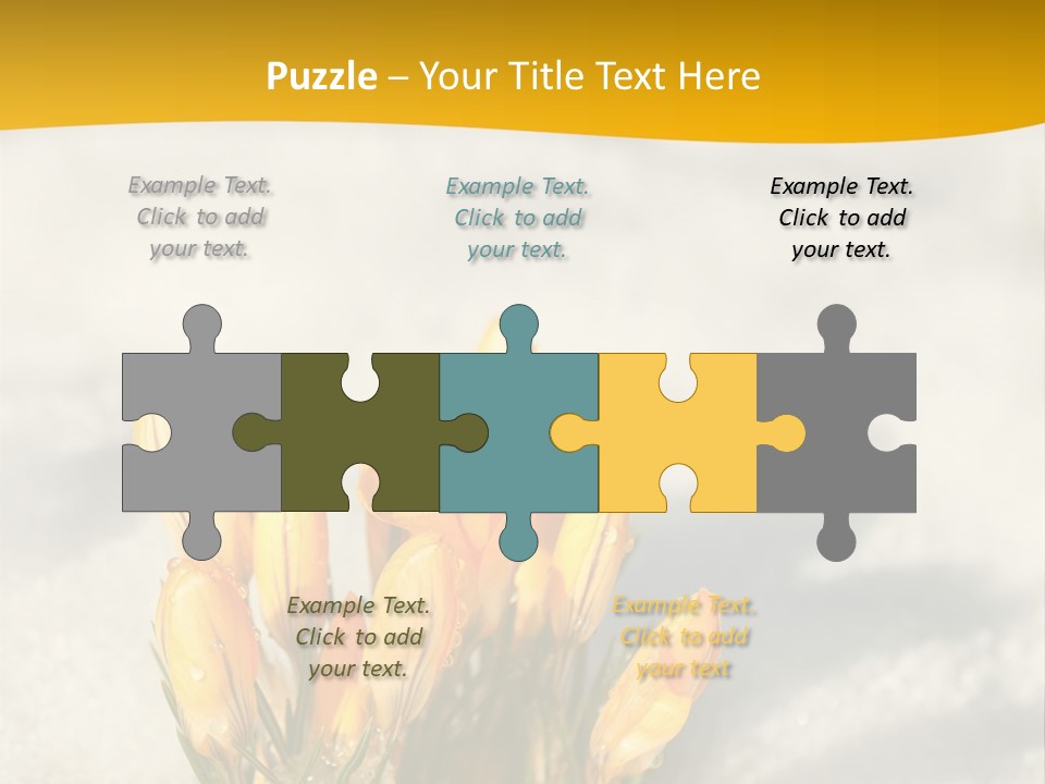 A Bunch Of Yellow Flowers In The Snow PowerPoint Template