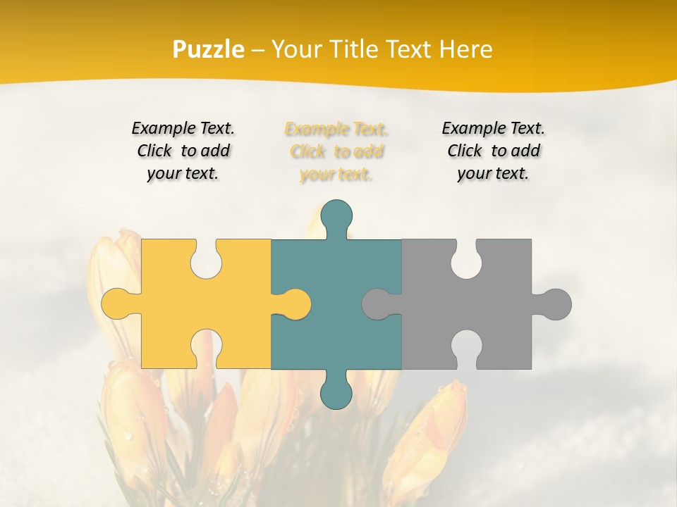 A Bunch Of Yellow Flowers In The Snow PowerPoint Template