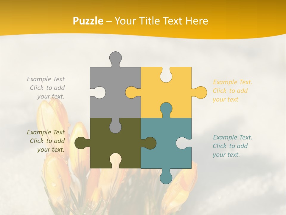 A Bunch Of Yellow Flowers In The Snow PowerPoint Template