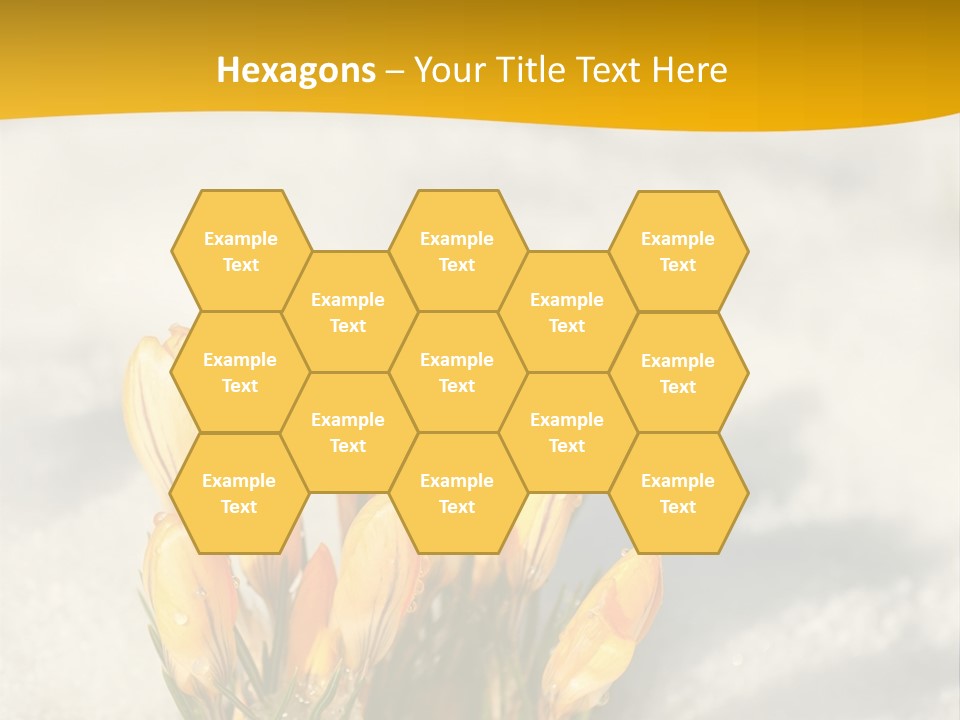 A Bunch Of Yellow Flowers In The Snow PowerPoint Template