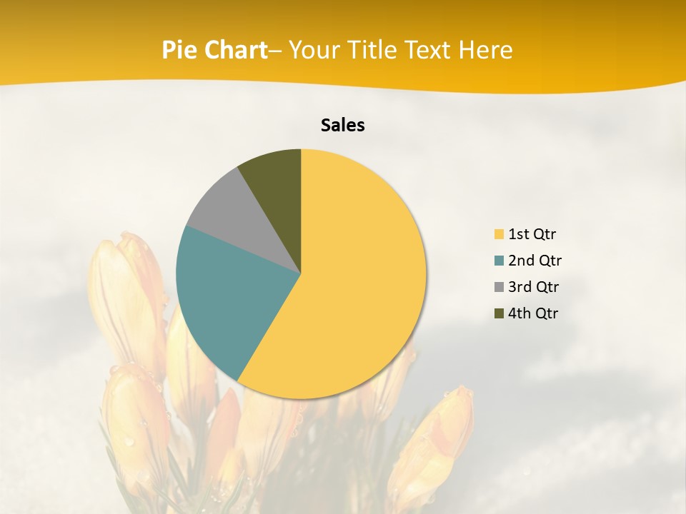 A Bunch Of Yellow Flowers In The Snow PowerPoint Template