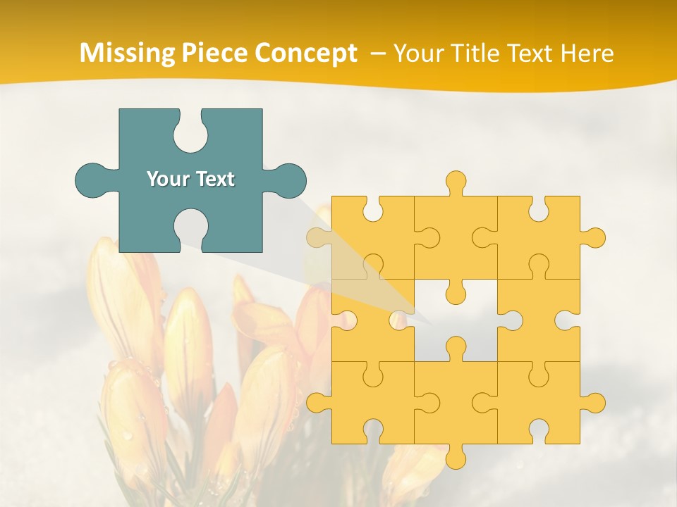 A Bunch Of Yellow Flowers In The Snow PowerPoint Template