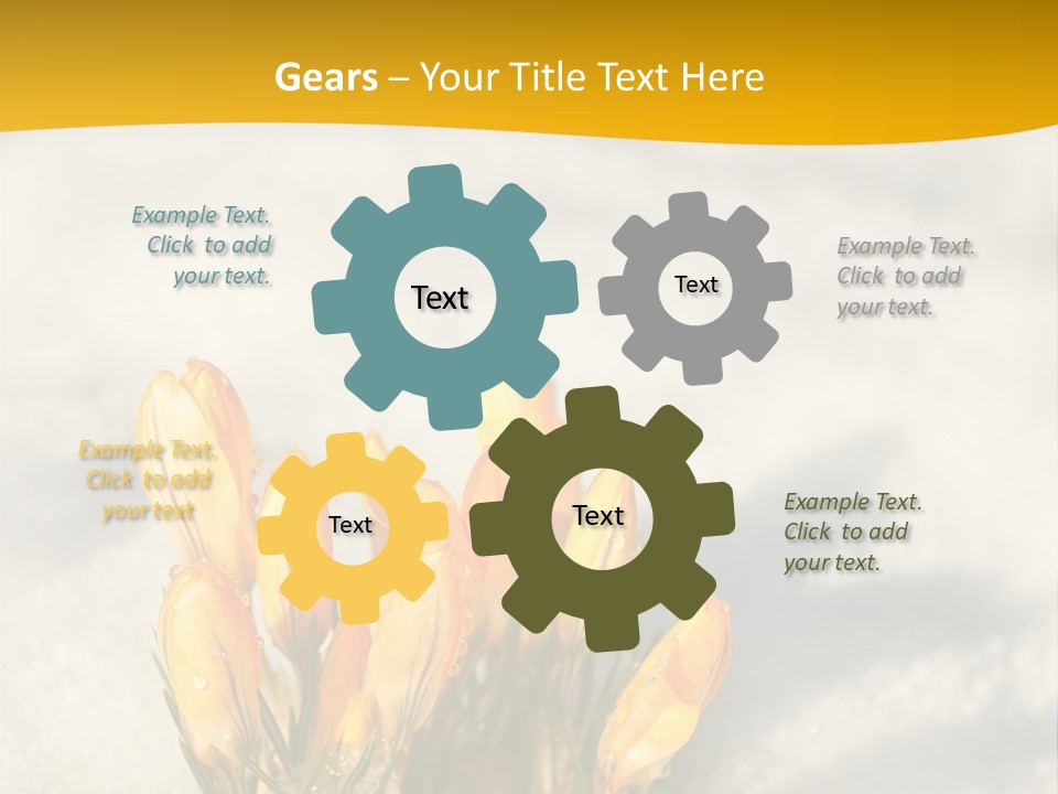 A Bunch Of Yellow Flowers In The Snow PowerPoint Template