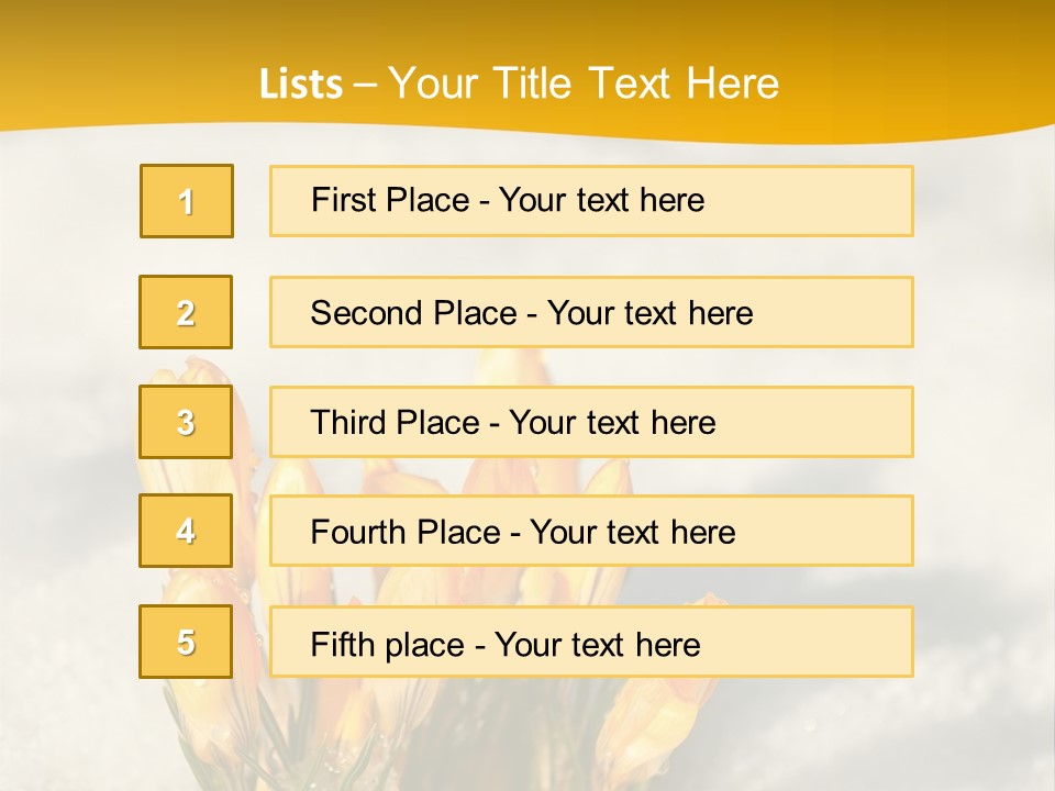 A Bunch Of Yellow Flowers In The Snow PowerPoint Template