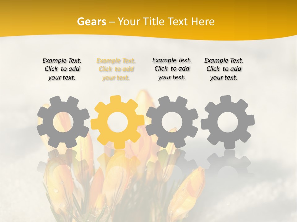A Bunch Of Yellow Flowers In The Snow PowerPoint Template