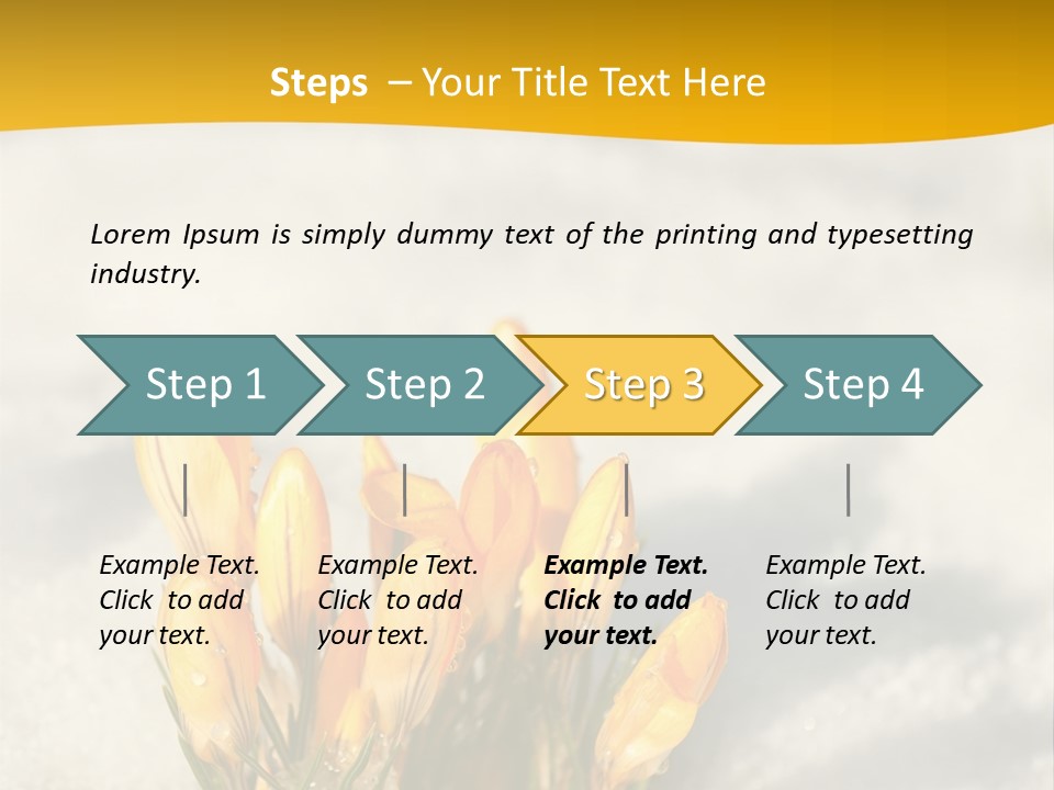 A Bunch Of Yellow Flowers In The Snow PowerPoint Template