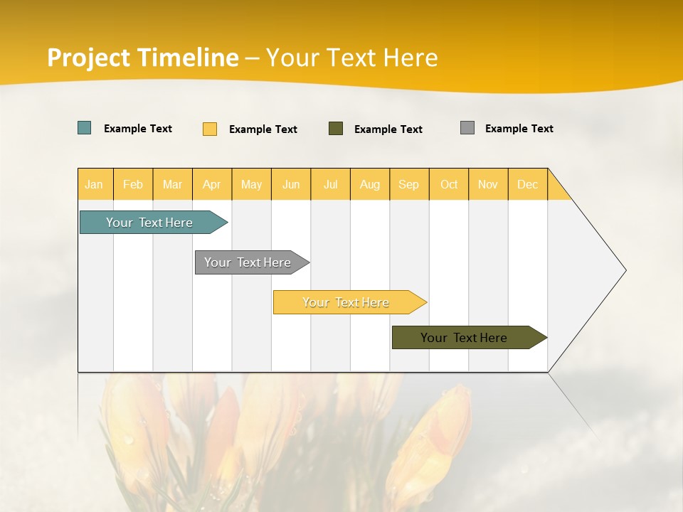 A Bunch Of Yellow Flowers In The Snow PowerPoint Template
