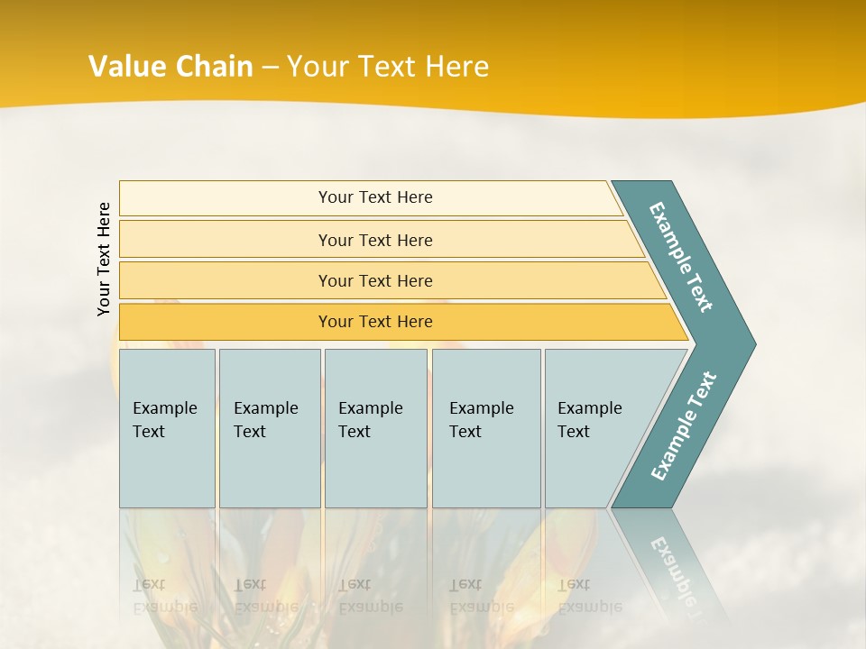 A Bunch Of Yellow Flowers In The Snow PowerPoint Template