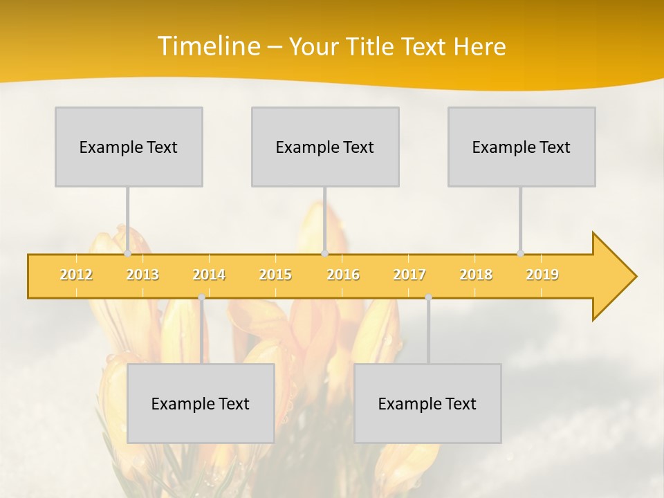 A Bunch Of Yellow Flowers In The Snow PowerPoint Template