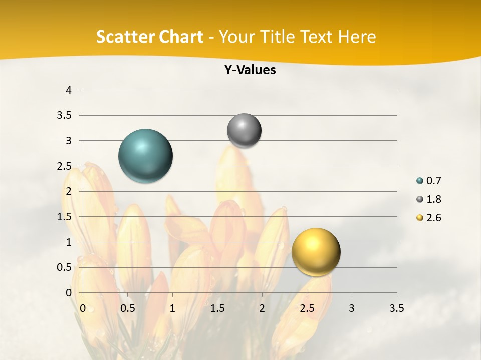 A Bunch Of Yellow Flowers In The Snow PowerPoint Template