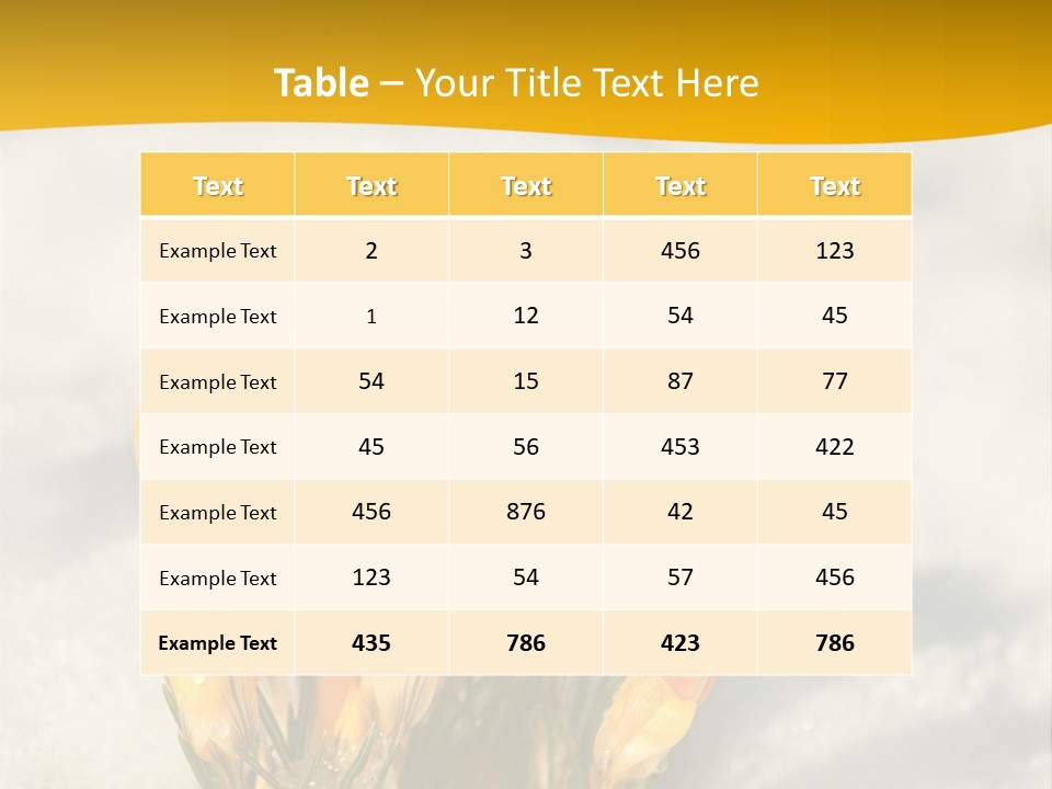 A Bunch Of Yellow Flowers In The Snow PowerPoint Template