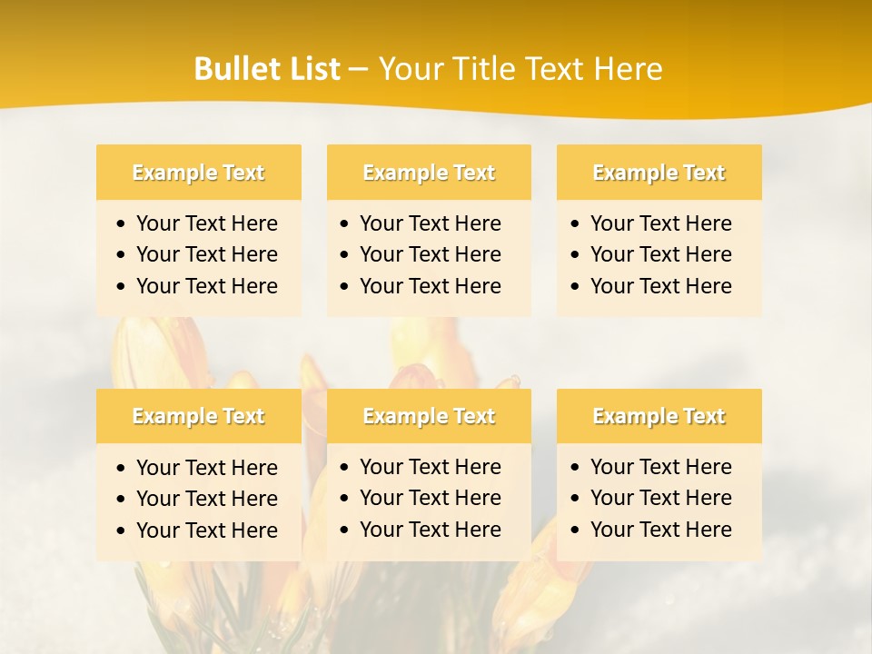 A Bunch Of Yellow Flowers In The Snow PowerPoint Template