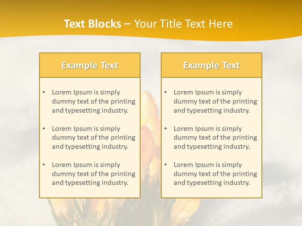A Bunch Of Yellow Flowers In The Snow PowerPoint Template