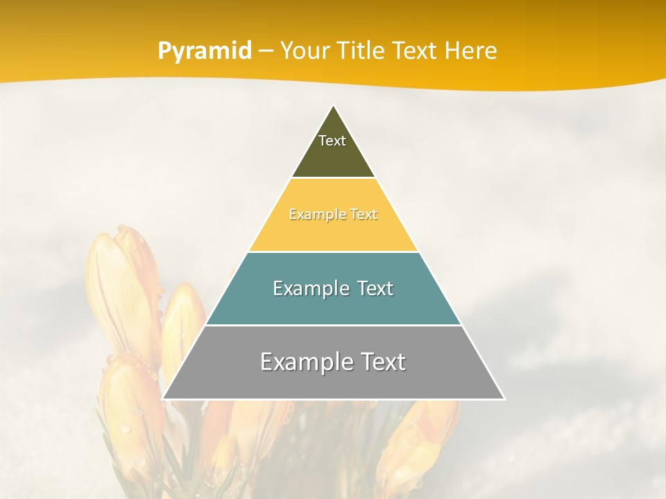 A Bunch Of Yellow Flowers In The Snow PowerPoint Template