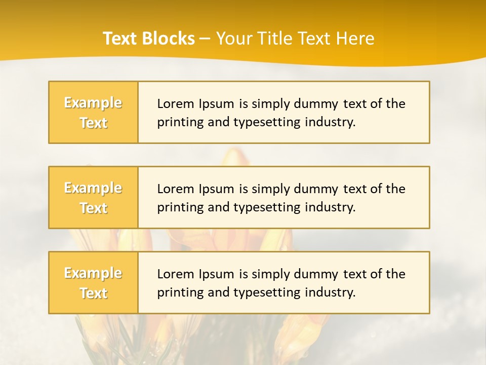A Bunch Of Yellow Flowers In The Snow PowerPoint Template