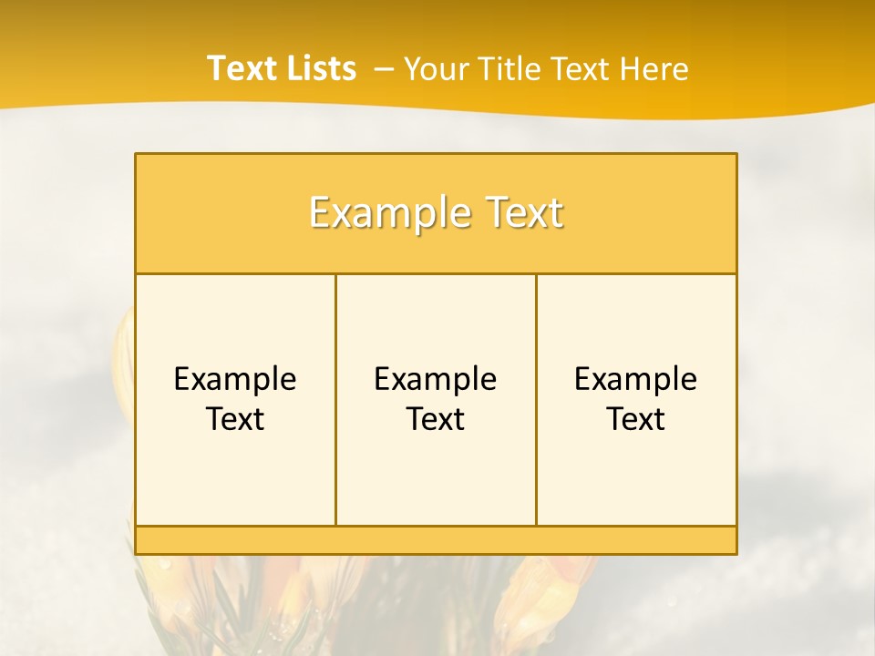 A Bunch Of Yellow Flowers In The Snow PowerPoint Template