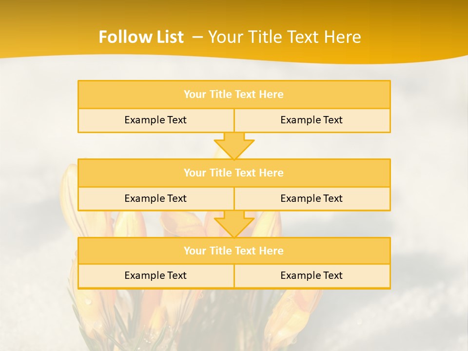 A Bunch Of Yellow Flowers In The Snow PowerPoint Template