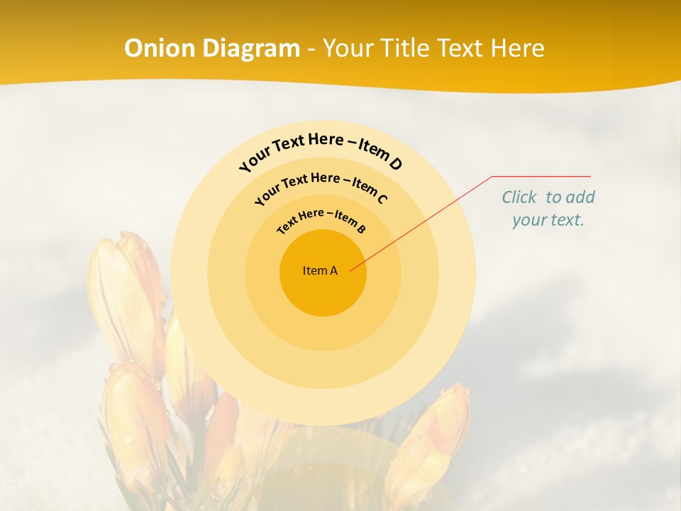 A Bunch Of Yellow Flowers In The Snow PowerPoint Template