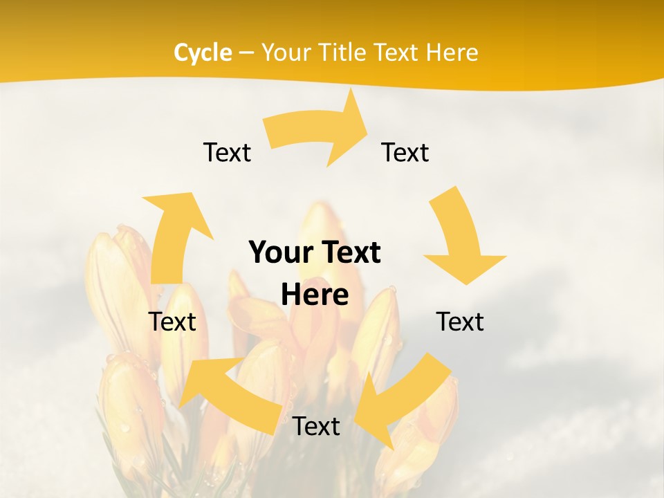 A Bunch Of Yellow Flowers In The Snow PowerPoint Template