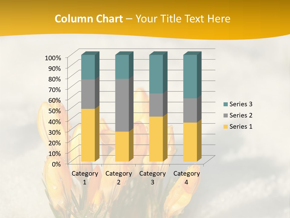 A Bunch Of Yellow Flowers In The Snow PowerPoint Template
