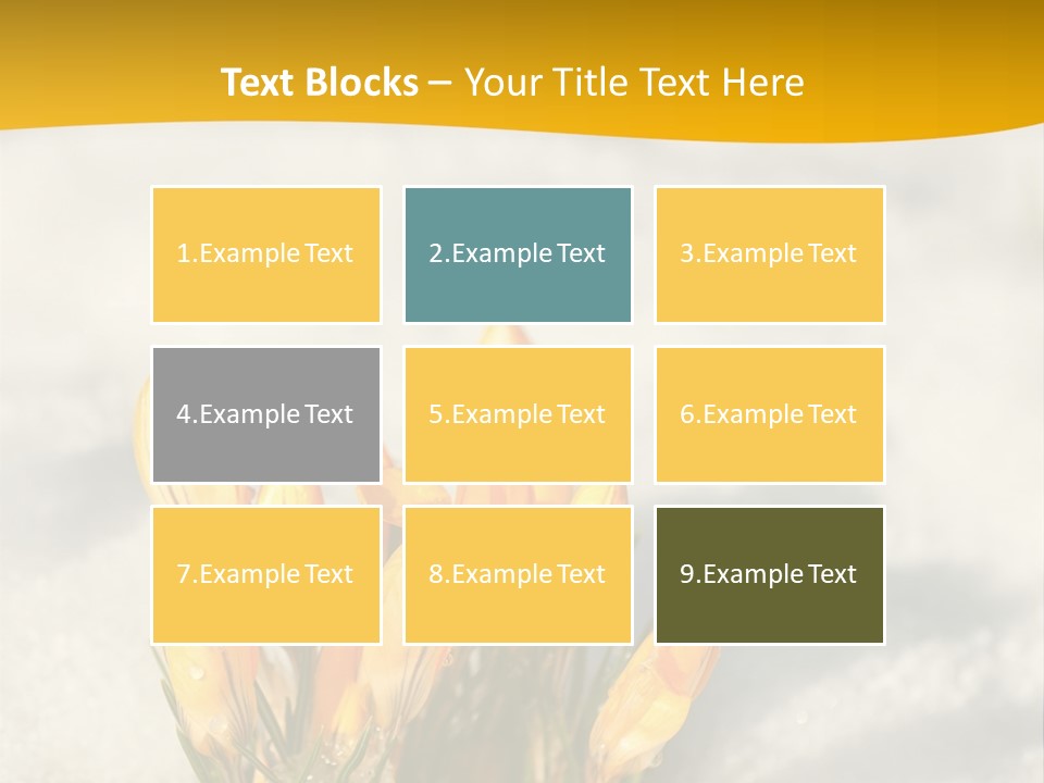 A Bunch Of Yellow Flowers In The Snow PowerPoint Template