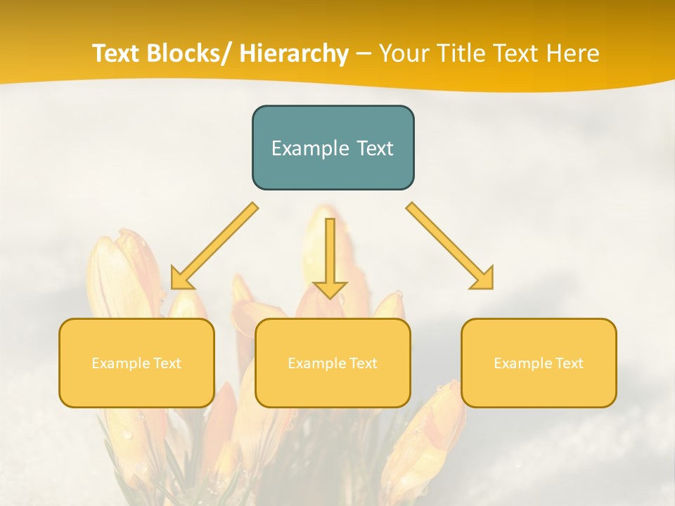 A Bunch Of Yellow Flowers In The Snow PowerPoint Template