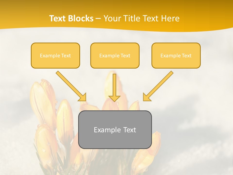 A Bunch Of Yellow Flowers In The Snow PowerPoint Template