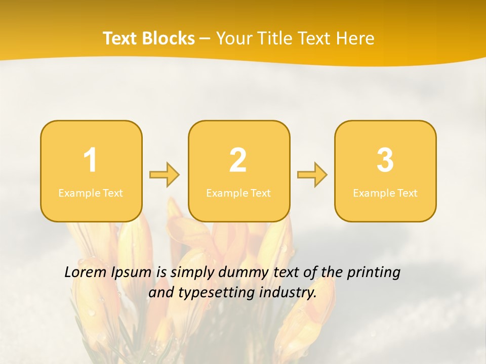 A Bunch Of Yellow Flowers In The Snow PowerPoint Template