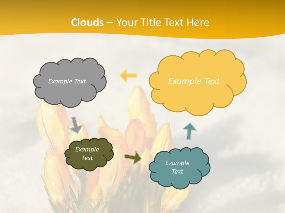A Bunch Of Yellow Flowers In The Snow PowerPoint Template
