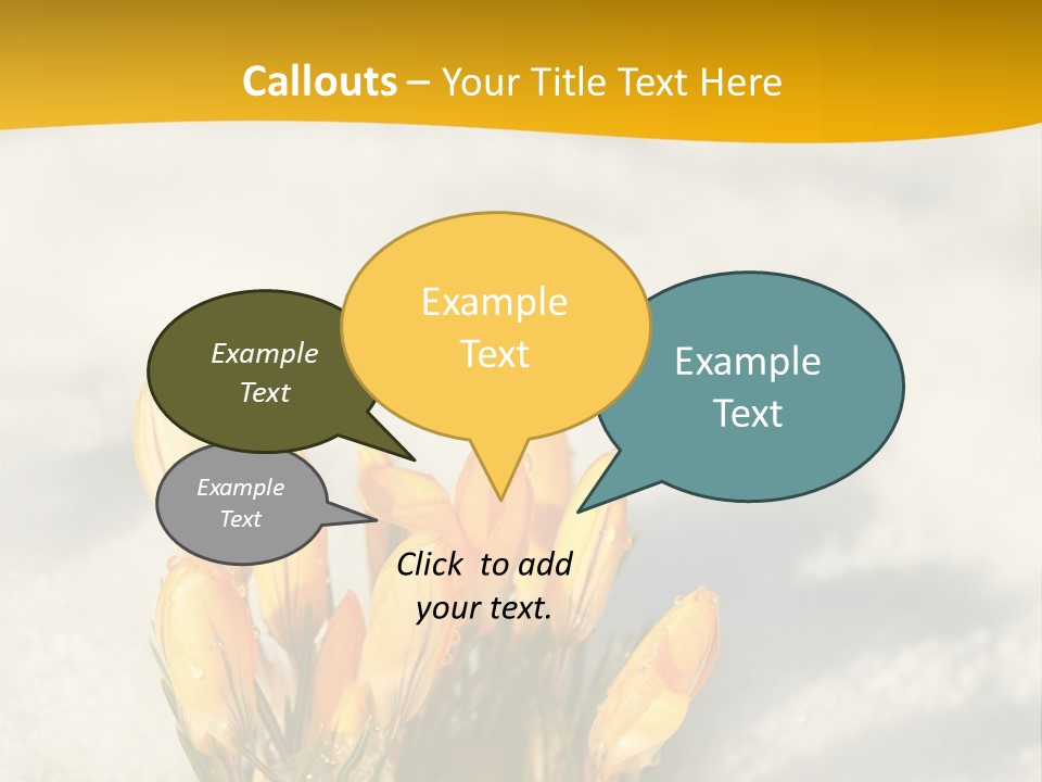 A Bunch Of Yellow Flowers In The Snow PowerPoint Template