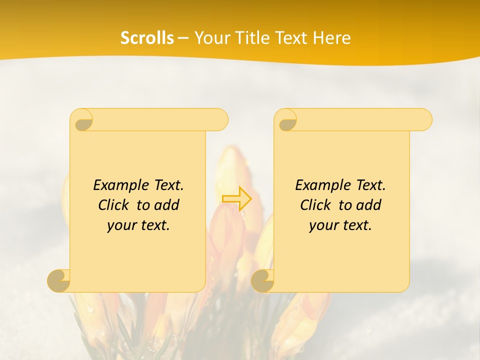 A Bunch Of Yellow Flowers In The Snow PowerPoint Template