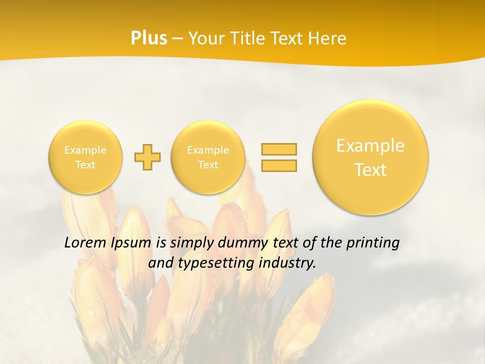 A Bunch Of Yellow Flowers In The Snow PowerPoint Template