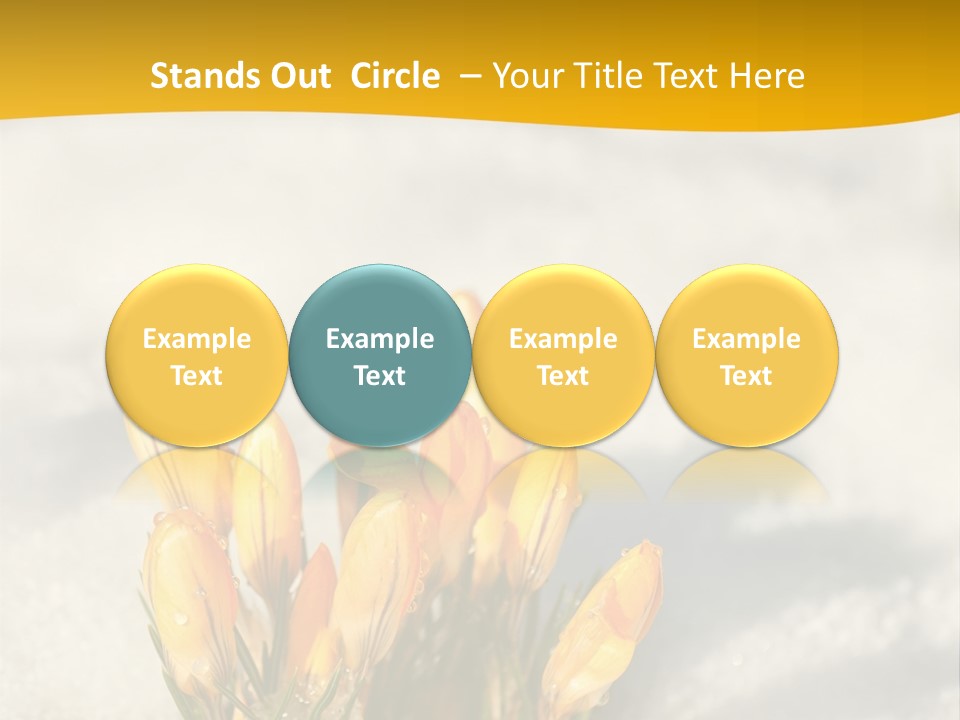A Bunch Of Yellow Flowers In The Snow PowerPoint Template