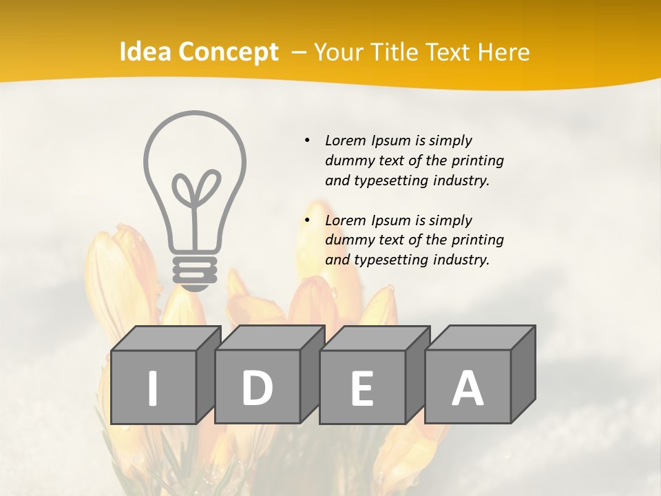 A Bunch Of Yellow Flowers In The Snow PowerPoint Template