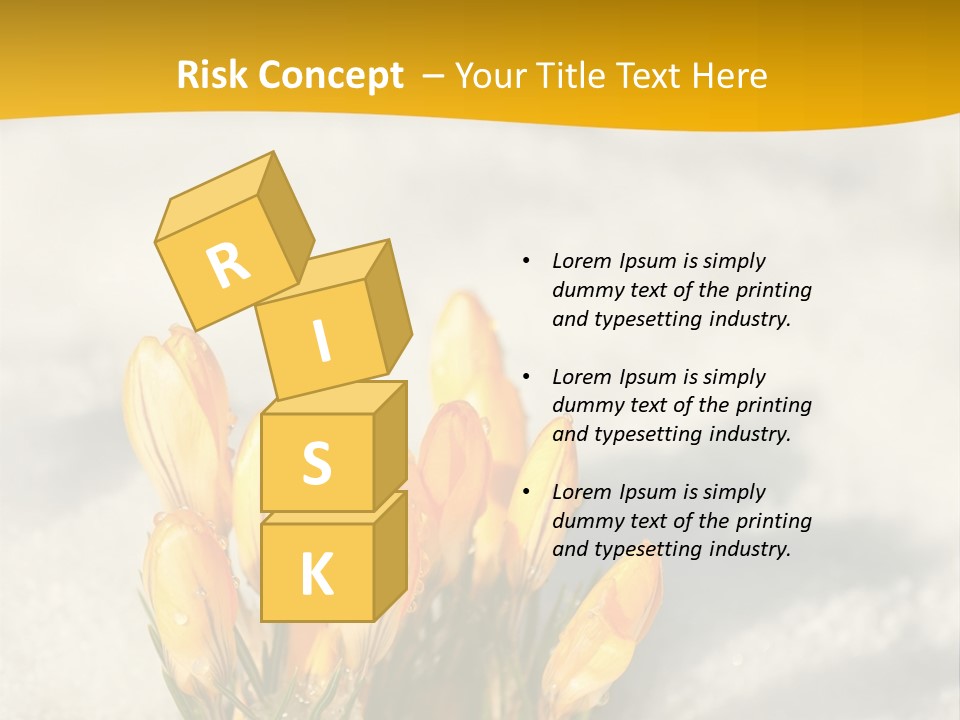 A Bunch Of Yellow Flowers In The Snow PowerPoint Template
