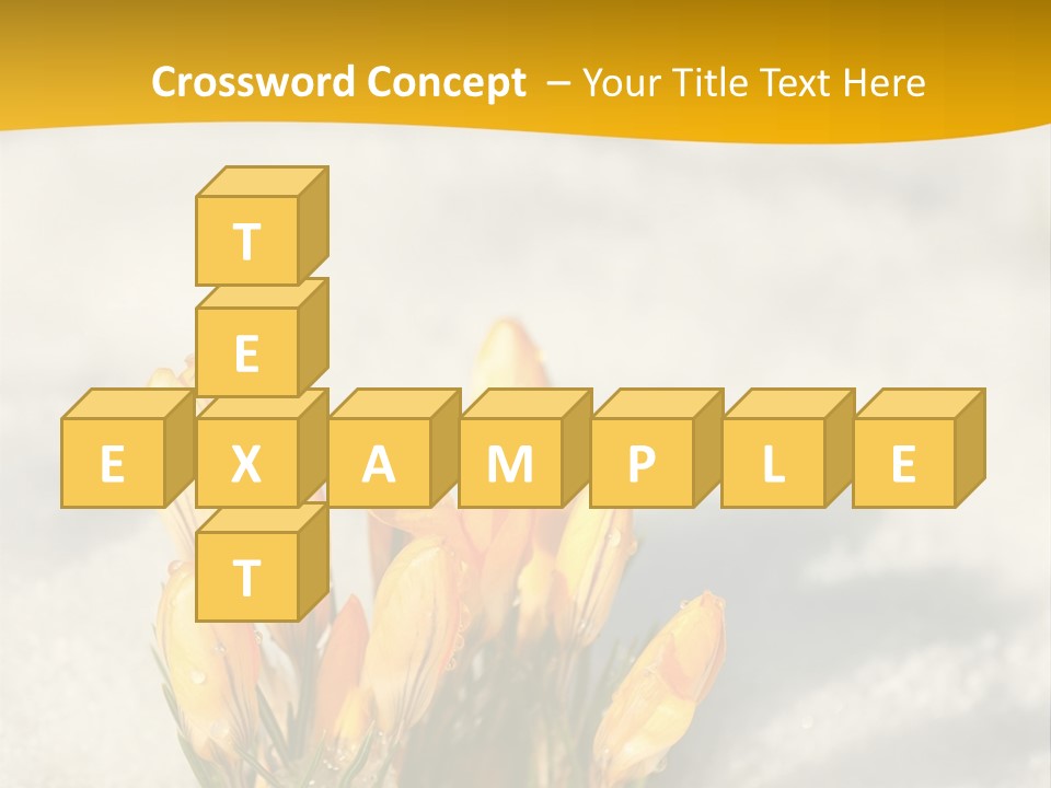 A Bunch Of Yellow Flowers In The Snow PowerPoint Template