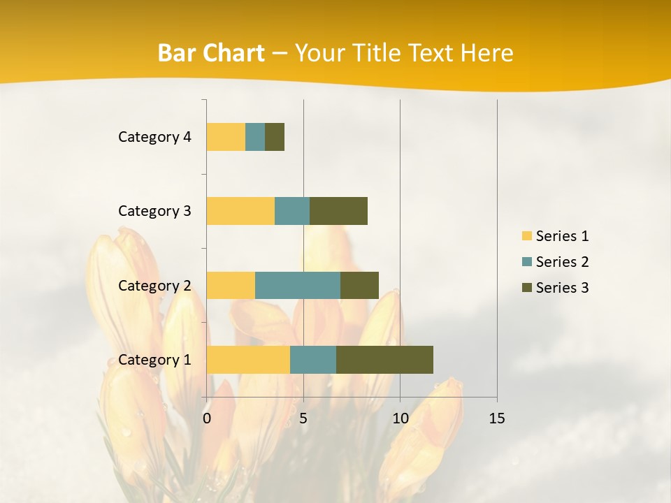 A Bunch Of Yellow Flowers In The Snow PowerPoint Template