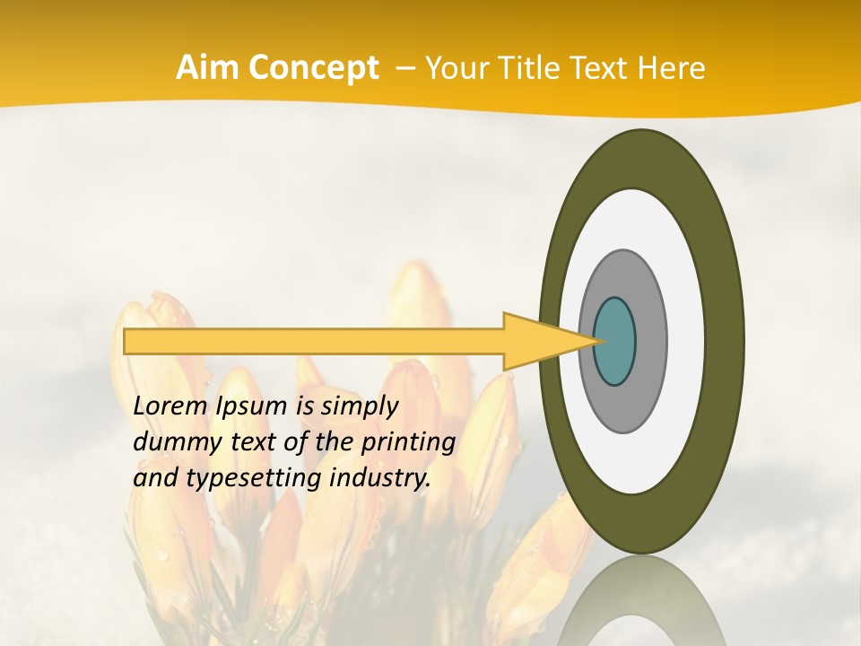 A Bunch Of Yellow Flowers In The Snow PowerPoint Template