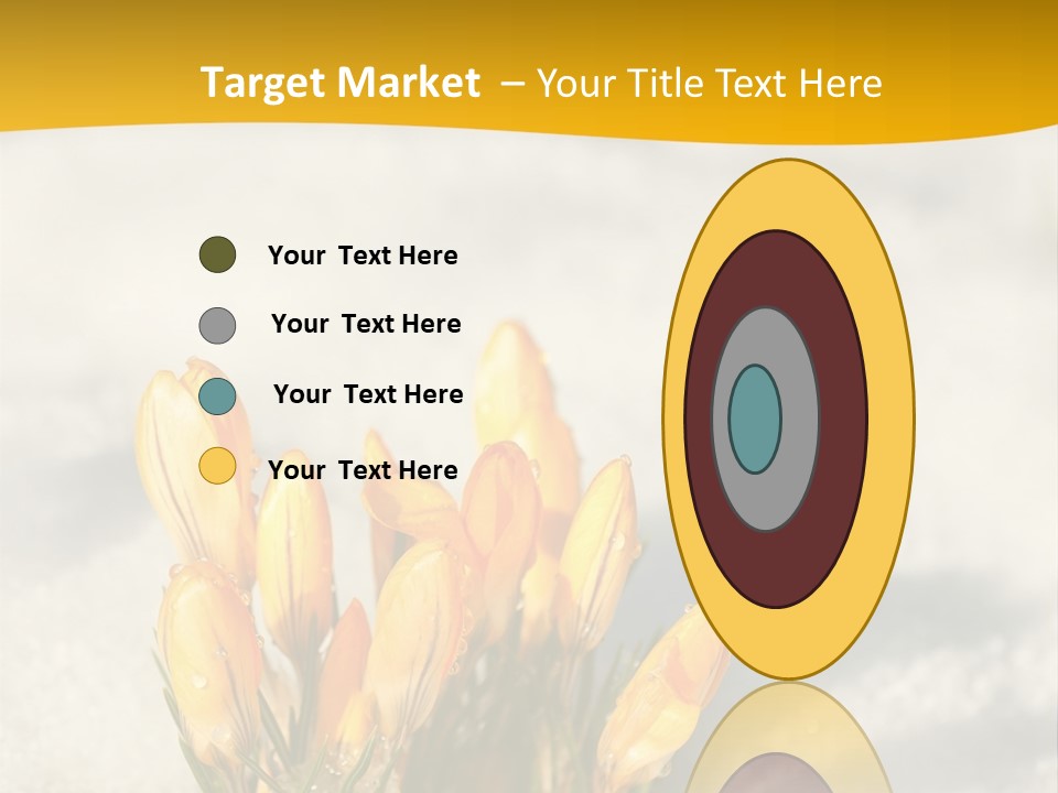 A Bunch Of Yellow Flowers In The Snow PowerPoint Template