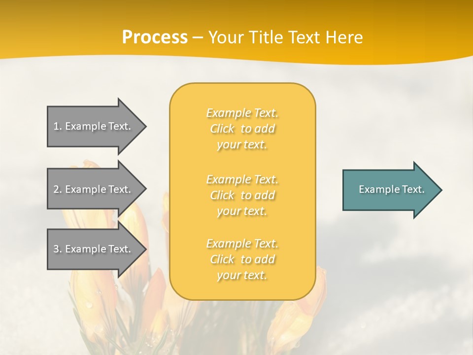 A Bunch Of Yellow Flowers In The Snow PowerPoint Template
