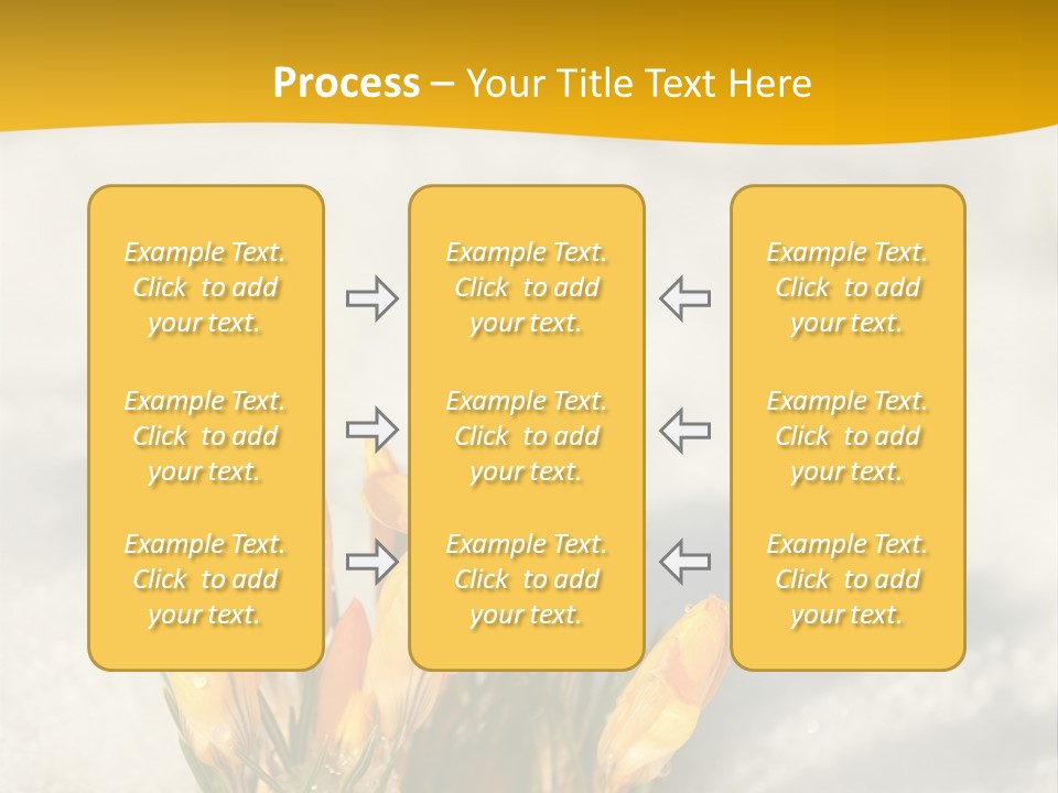 A Bunch Of Yellow Flowers In The Snow PowerPoint Template
