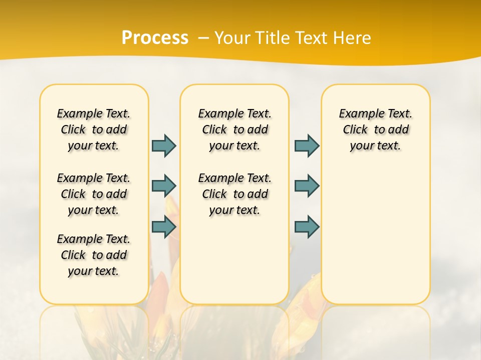 A Bunch Of Yellow Flowers In The Snow PowerPoint Template