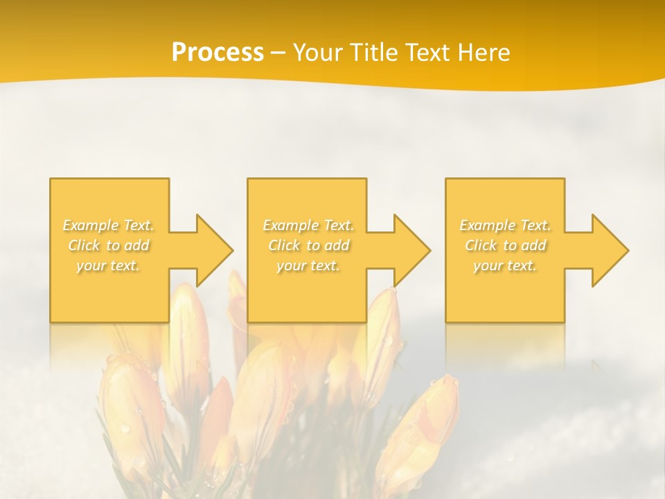 A Bunch Of Yellow Flowers In The Snow PowerPoint Template