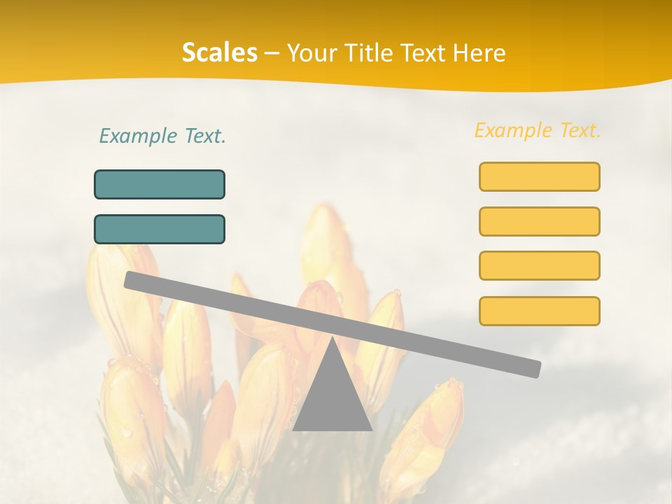 A Bunch Of Yellow Flowers In The Snow PowerPoint Template