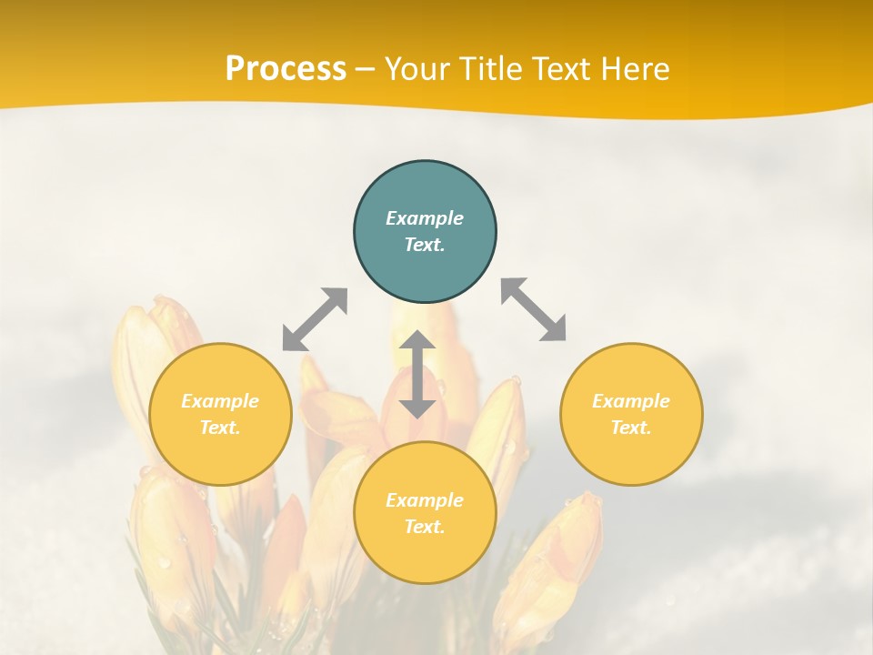 A Bunch Of Yellow Flowers In The Snow PowerPoint Template