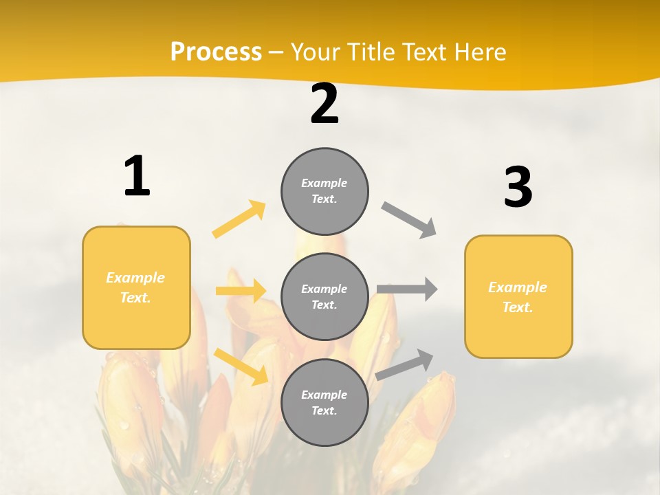 A Bunch Of Yellow Flowers In The Snow PowerPoint Template
