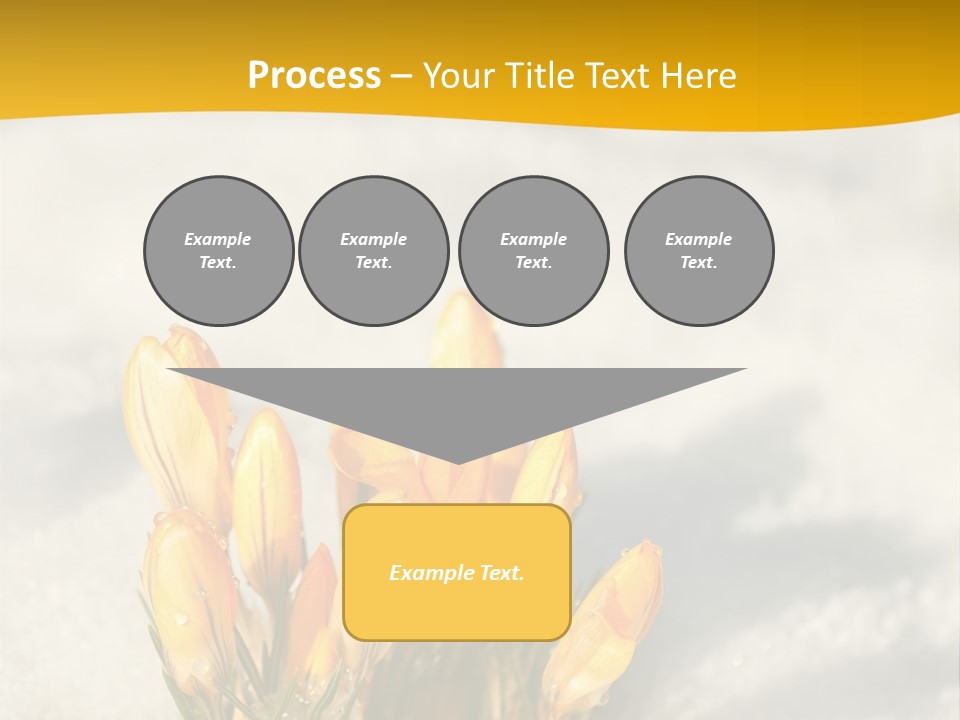 A Bunch Of Yellow Flowers In The Snow PowerPoint Template