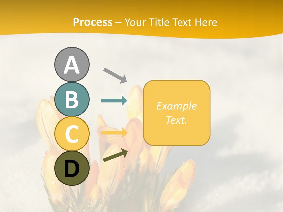 A Bunch Of Yellow Flowers In The Snow PowerPoint Template